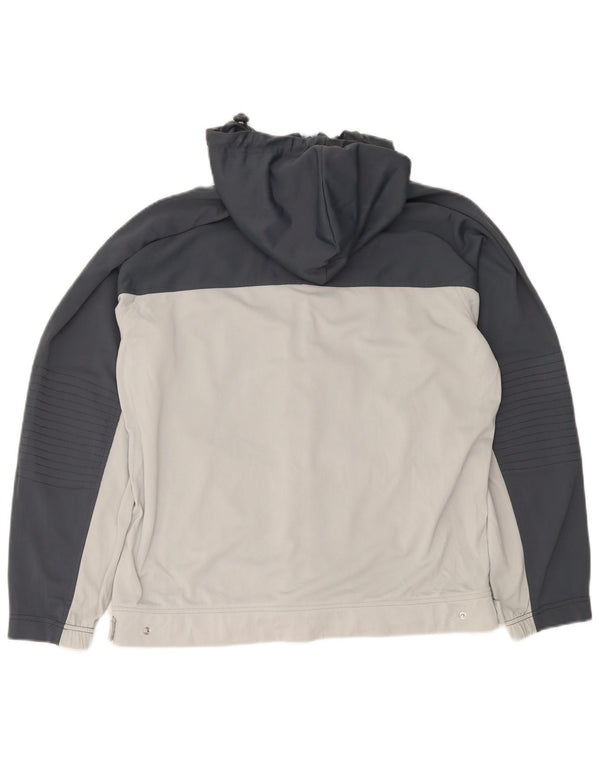 Champion Mens Hooded Tracksuit Top Jacket Small Grey Colourblock Sports