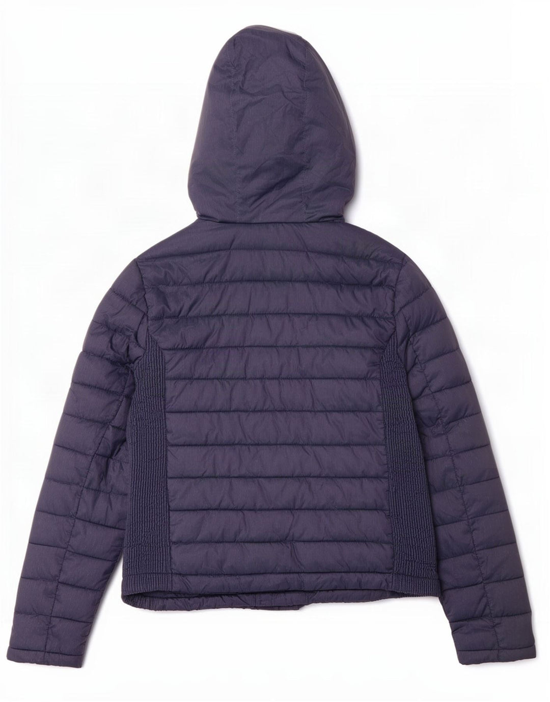 Superdry Womens Hooded Padded Jacket UK 14 Large Navy Blue Polyester