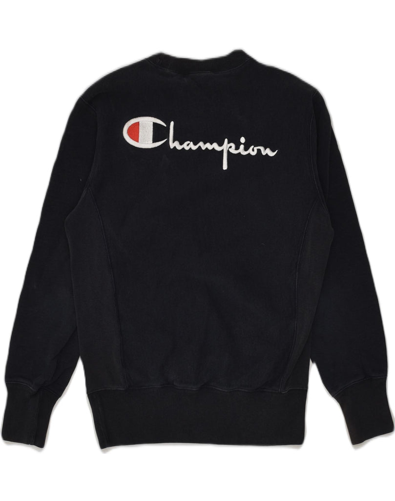 CHAMPION Mens Graphic Sweatshirt Jumper Small Black | Vintage Champion | Thrift | Second-Hand Champion | Used Clothing | Messina Hembry 