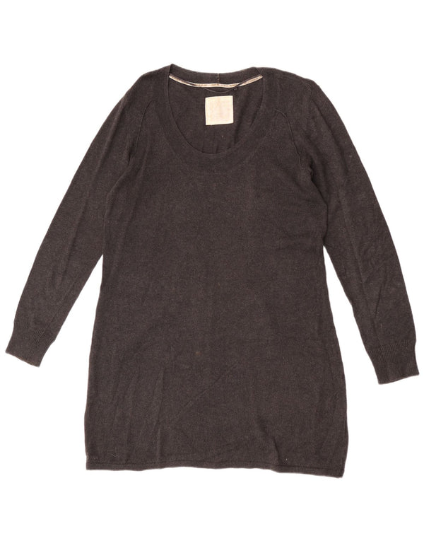 Fat Face Womens Long Sleeve Jumper Dress UK 16 Large  Grey Cotton
