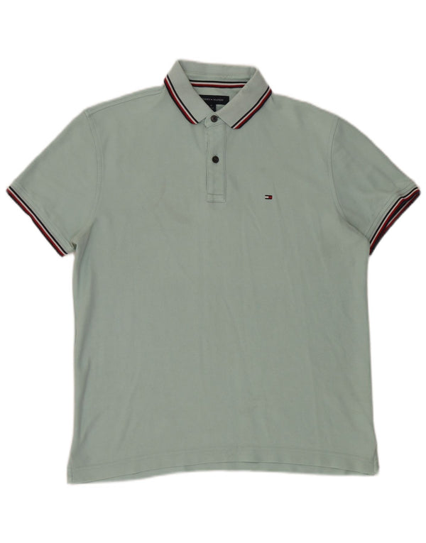Tommy Hilfiger Mens Regular Fit Polo Shirt Medium Turquoise Cotton