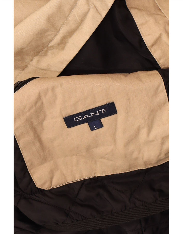 Gant Mens Overcoat UK 40 Large Beige Colourblock
