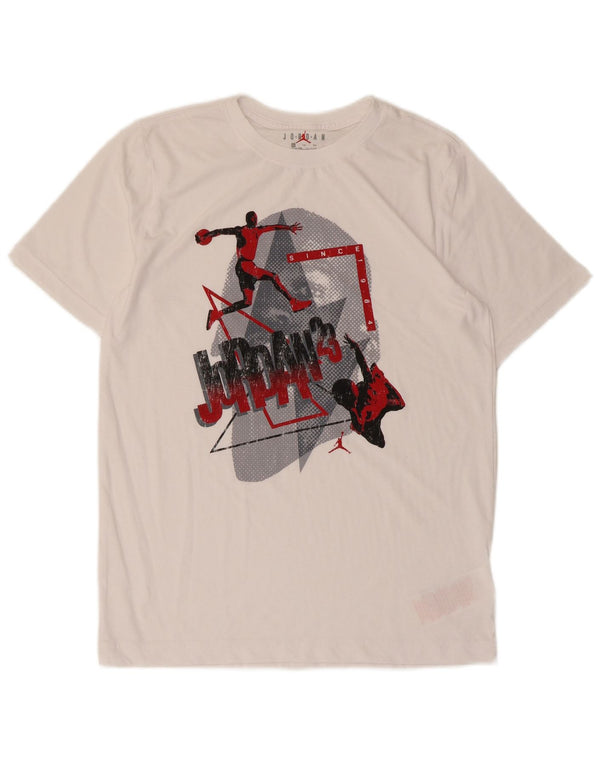 Jordan Boys Graphic T-Shirt Top 13-14 Years XL White Cotton