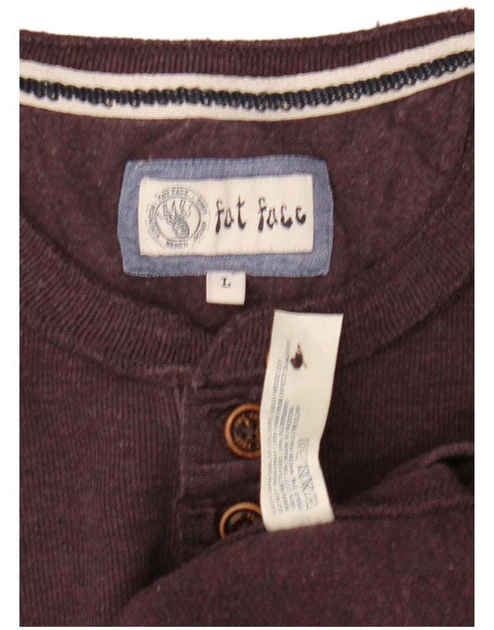 Fat Face Mens Top Long Sleeve Large Purple Cotton
