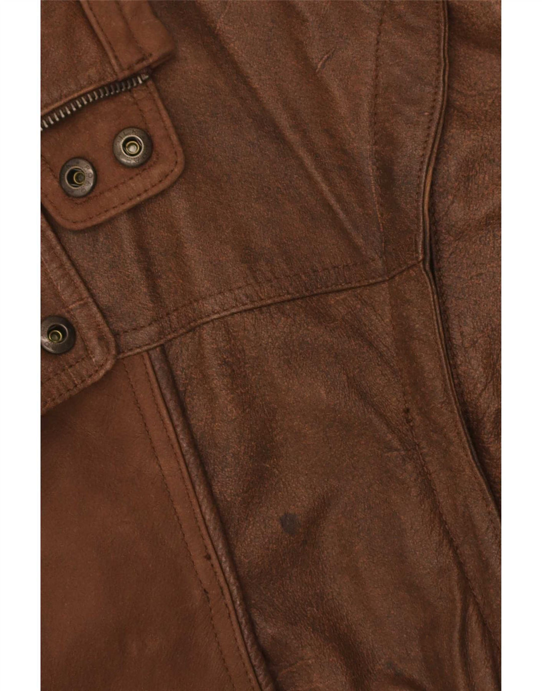 Trapper Mens Leather Jacket UK 42 XL Brown