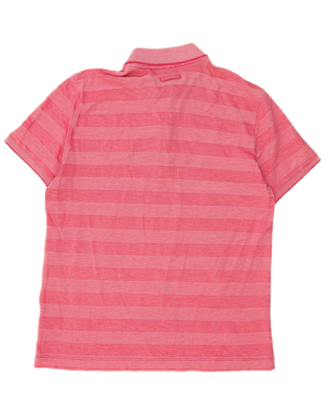 Hugo Boss Mens Regular Fit Polo Shirt Medium Pink Striped Cotton