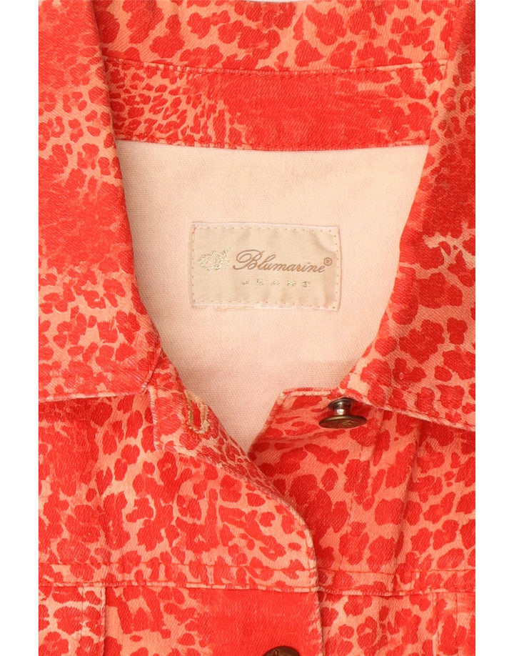 Blumarine Womens Denim Jacket IT 40 Small Red Animal Print