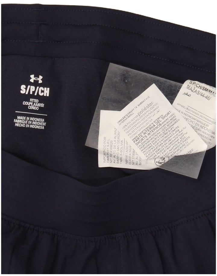 Under Armour Womens Sport Shorts UK 10 Small  Navy Blue Polyester