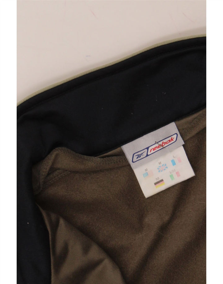 REEBOK Mens Tracksuit Top Jacket Medium Brown Colourblock Polyester