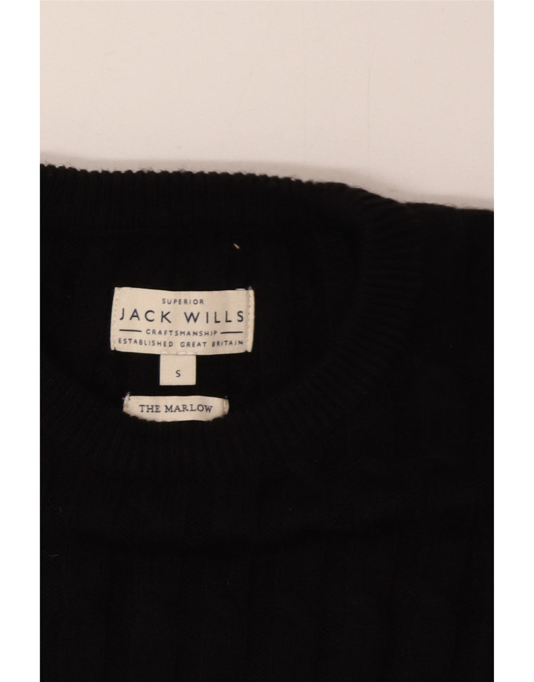 Jack Wills Mens Crew Neck Jumper Sweater Small Black