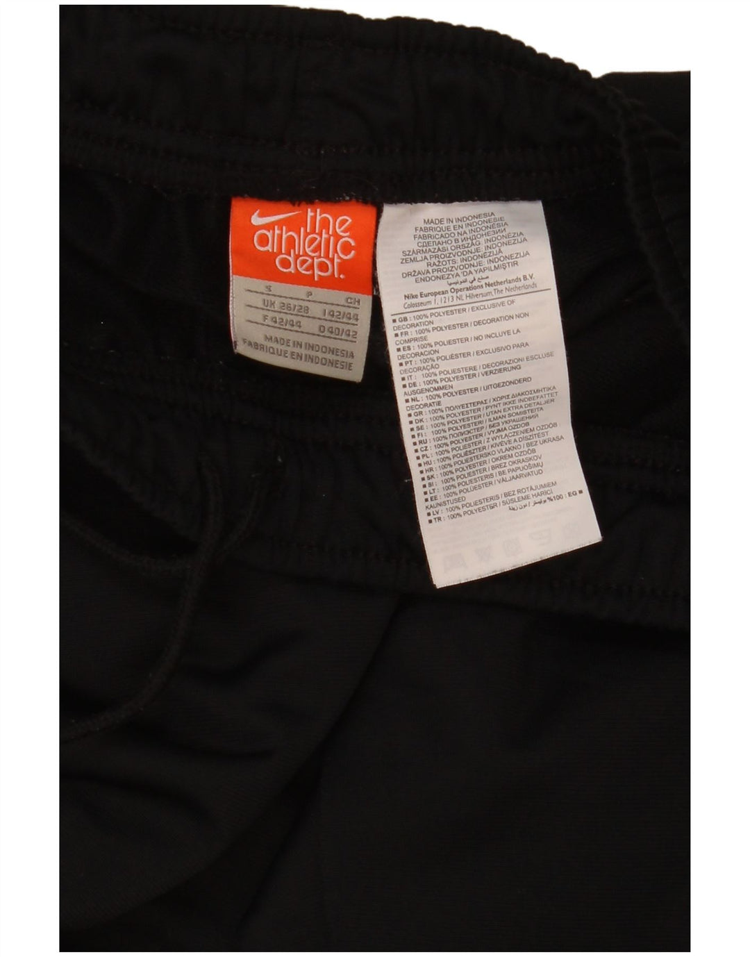 Nike Mens Tracksuit Trousers UK 26/28 Small Black Polyester