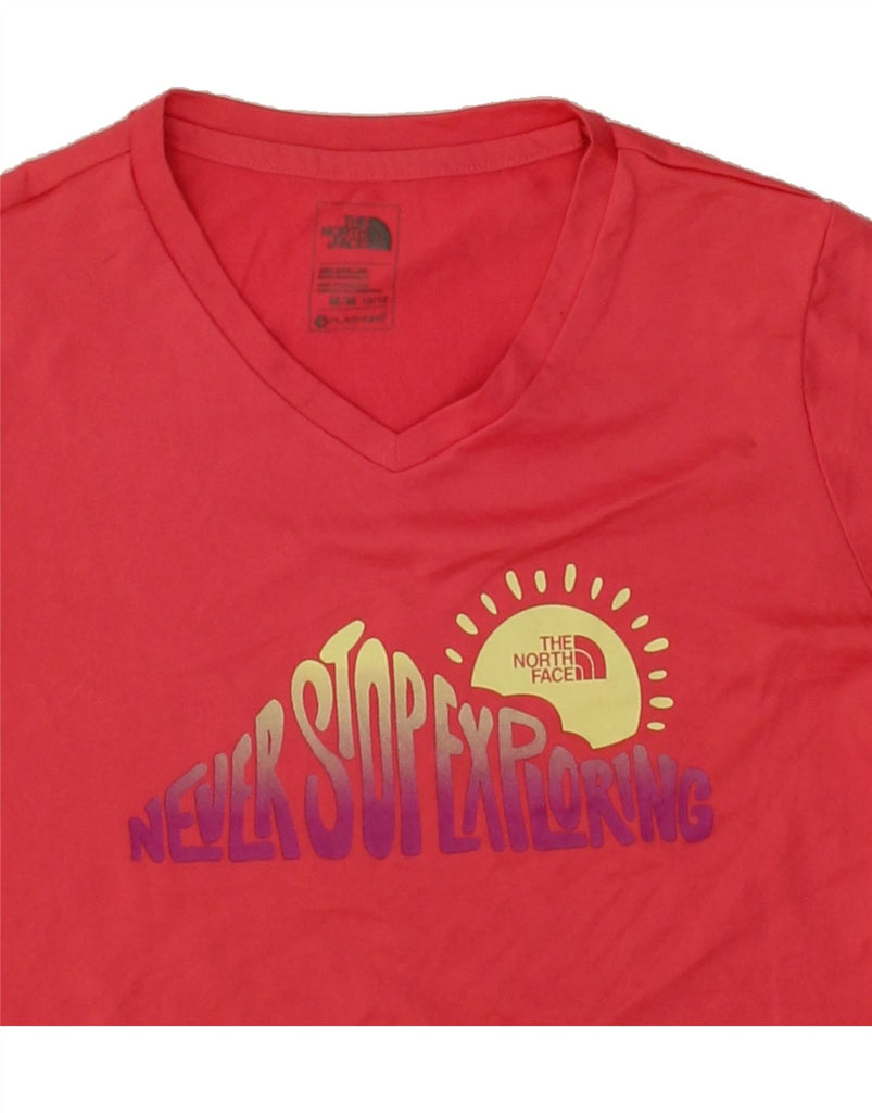 THE NORTH FACE Girls Graphic T-Shirt Top 10-11 Years Medium  Pink Vintage The North Face and Second-Hand The North Face from Messina Hembry 