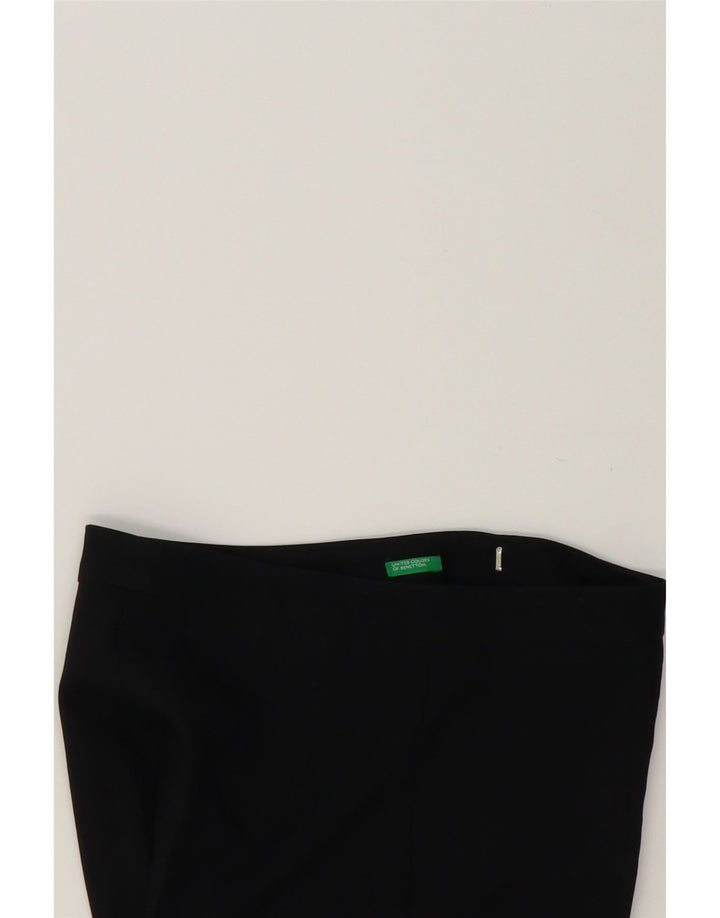 BENETTON Womens Flare Casual Trousers IT 40 Small W28 L32 Black Polyester Vintage Benetton and Second-Hand Benetton from Messina Hembry 