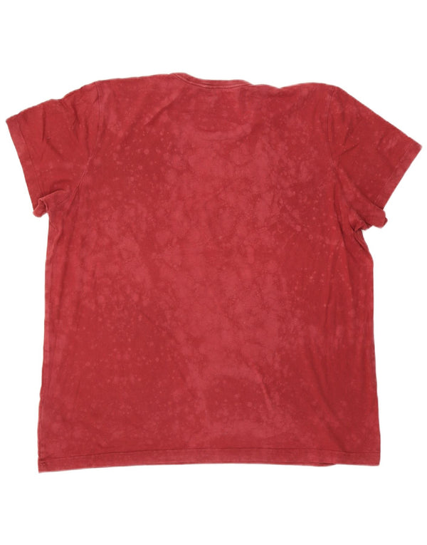 Adidas Mens Graphic T-Shirt Top 2XL Red Cotton