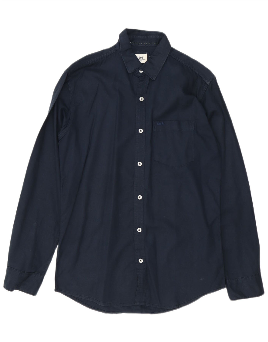 LEE Mens Shirt Medium Navy Blue Cotton