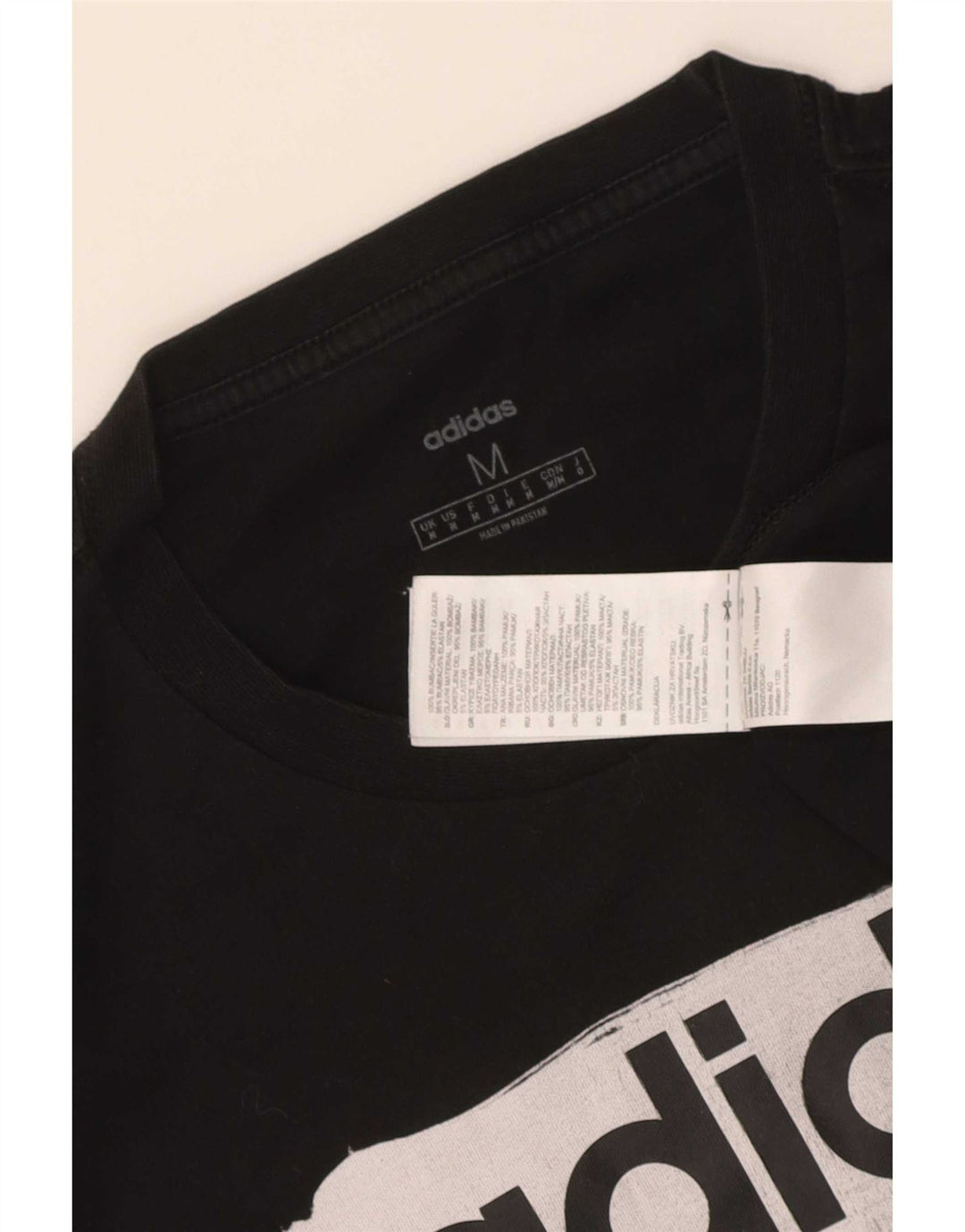 Adidas Mens Graphic T-Shirt Top Medium Black Cotton