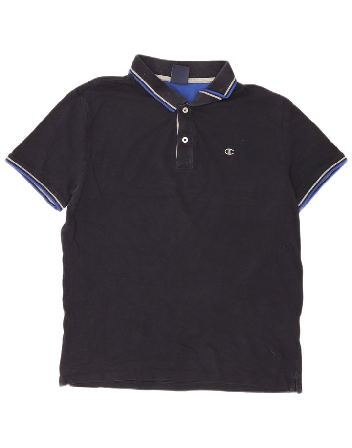 Champion Mens Polo Shirt Medium Navy Blue Cotton