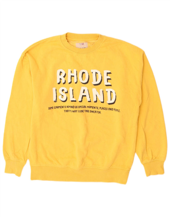 Zara Boys Graphic Sweatshirt Jumper 11-12 Years Yellow Cotton