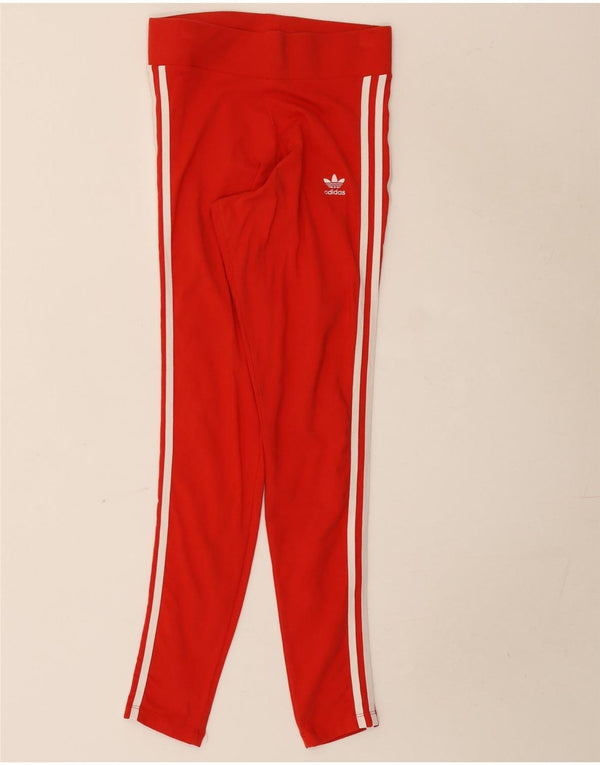 Adidas Womens Leggings UK 10 Small Red Cotton