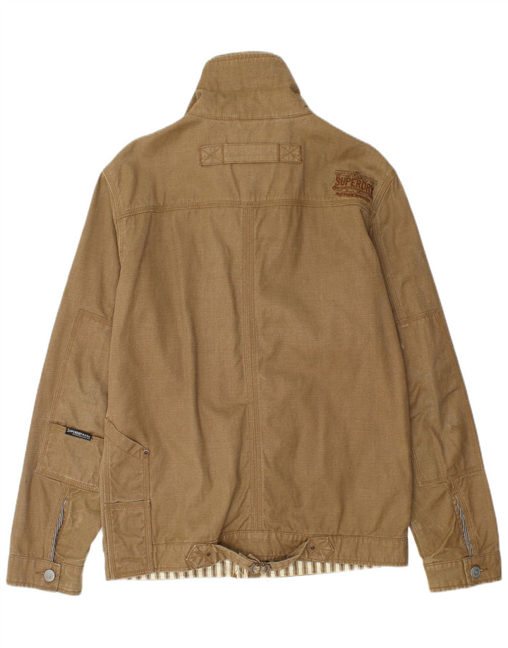 SUPERDRY Mens Utility Jacket UK 40 Large Beige Cotton