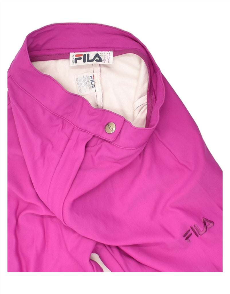 FILA Womens Skinny Stirrup Trousers US 6 Medium W24 L32  Pink Cotton | Vintage Fila | Thrift | Second-Hand Fila | Used Clothing | Messina Hembry 