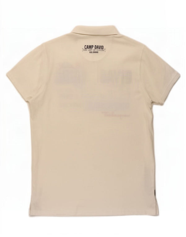 Camp David Mens Graphic Polo Shirt 3XL White Cotton