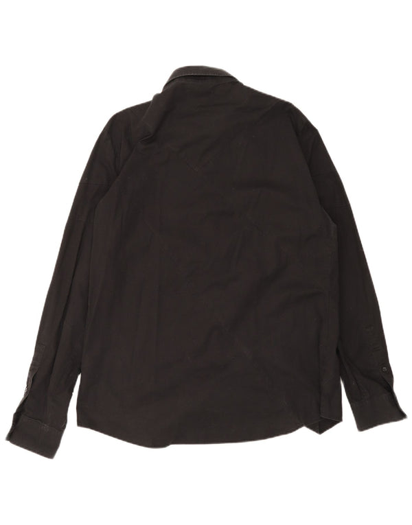 Iceberg Mens Slim Fit Shirt XL Black Cotton