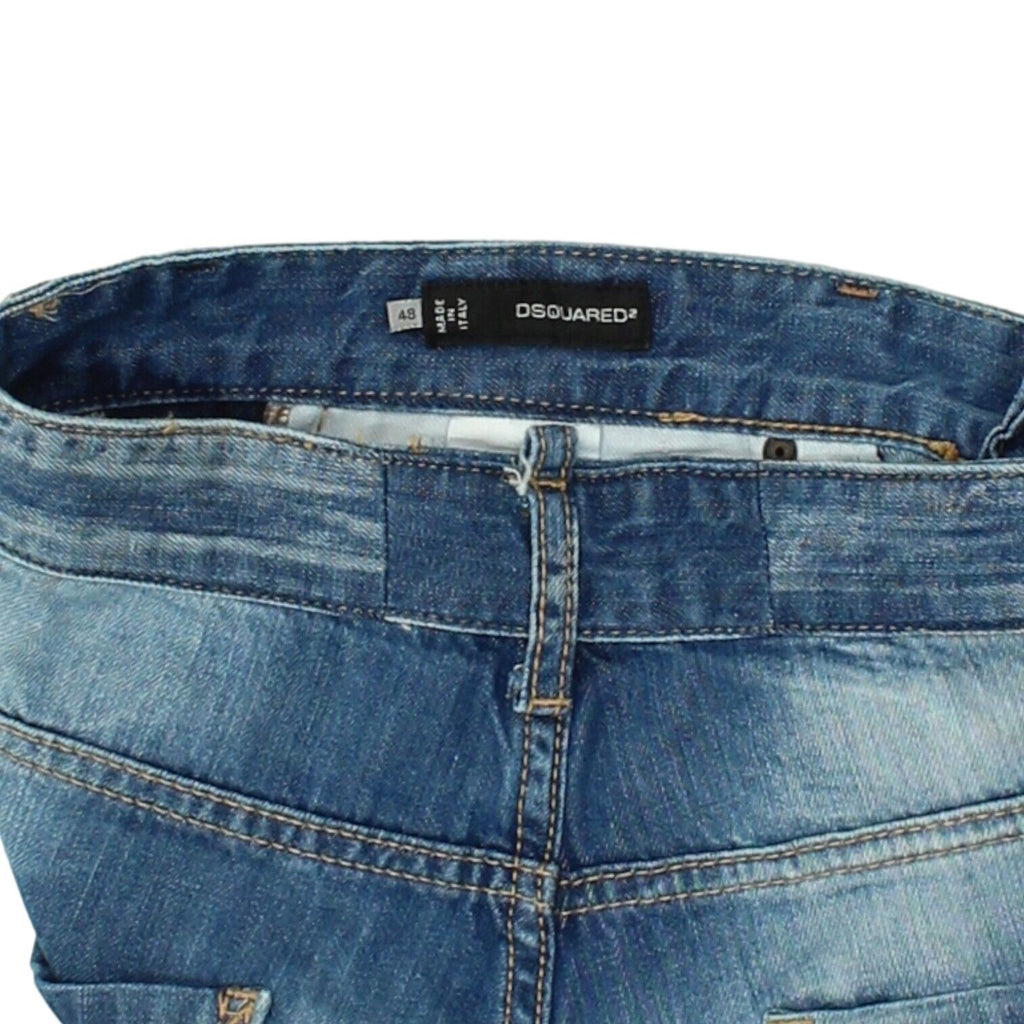 Dsquared2 Mens Blue Distressed Denim Shorts | Vintage Designer Cut Off Jeans VTG Vintage Messina Hembry and Second-Hand Messina Hembry from Messina Hembry 