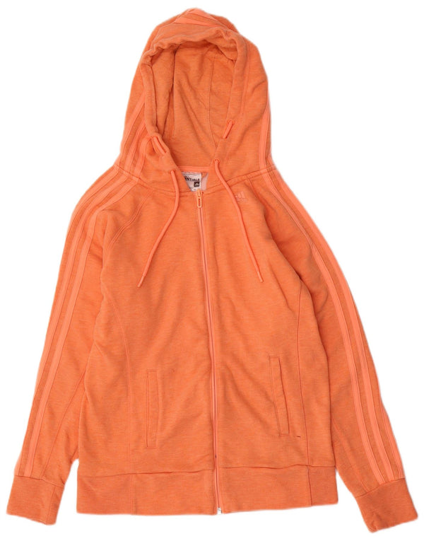 Adidas Womens Climalite Zip Hoodie Sweater UK 8/10 Small Orange Flecked