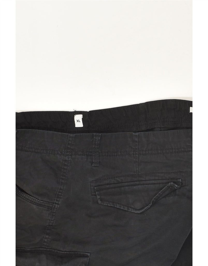 JACK & JONES Mens Comfort Fit Cargo Shorts XL W38 Black Cotton | Vintage Jack & Jones | Thrift | Second-Hand Jack & Jones | Used Clothing | Messina Hembry 