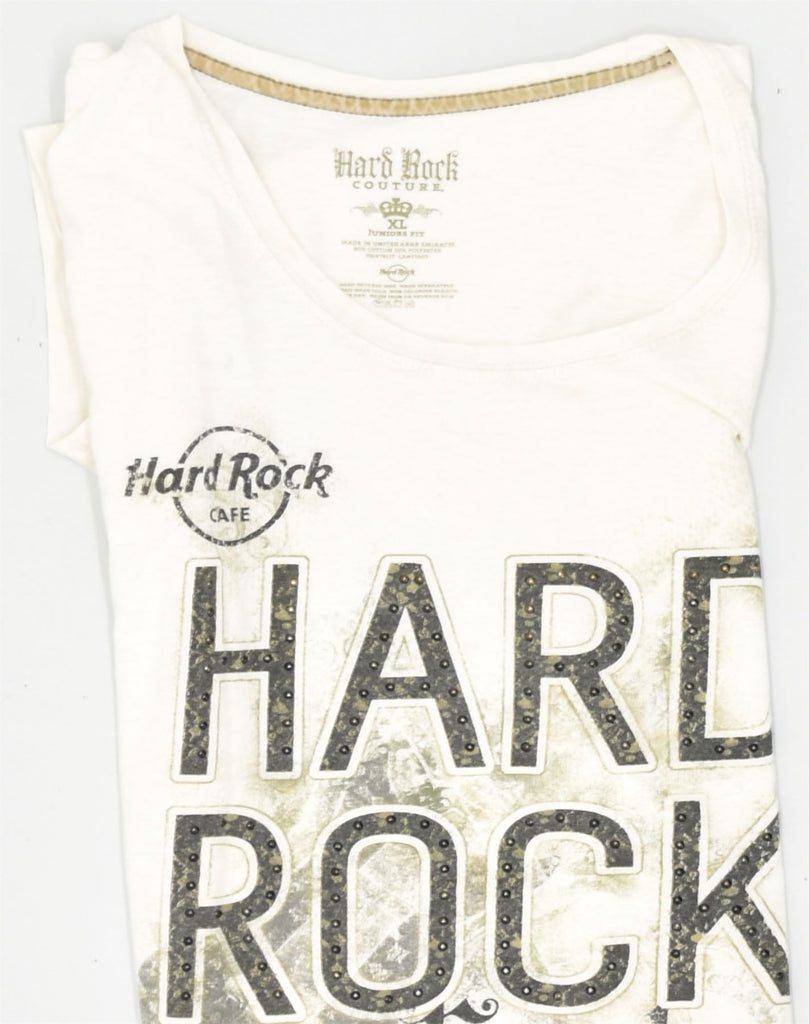 HARD ROCK CAFE Girls Barcelona Graphic T-Shirt Top 14-15 Years XL White | Vintage Hard Rock Cafe | Thrift | Second-Hand Hard Rock Cafe | Used Clothing | Messina Hembry 