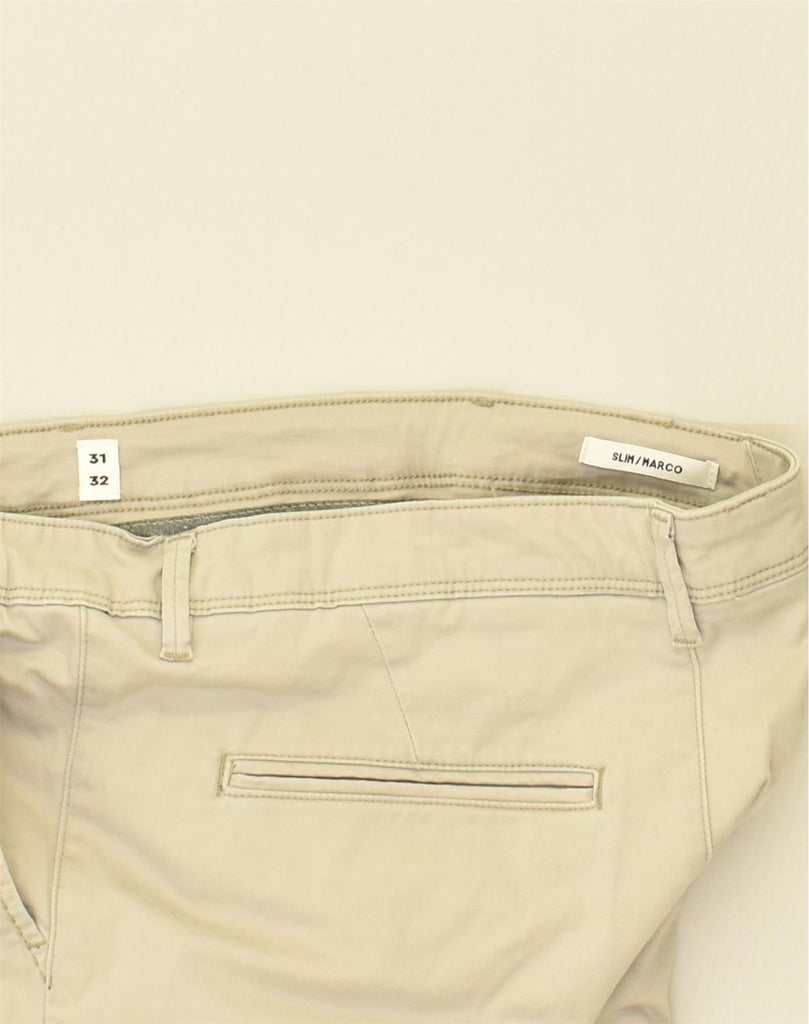 JACK & JONES Mens Marco Slim Chino Trousers W31 L32  Beige Cotton | Vintage Jack & Jones | Thrift | Second-Hand Jack & Jones | Used Clothing | Messina Hembry 