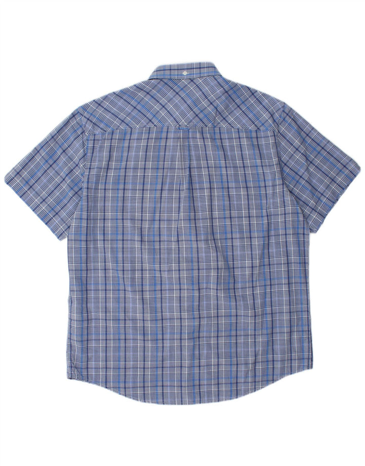 BEN SHERMAN Mens Short Sleeve Shirt XL Blue Check Cotton