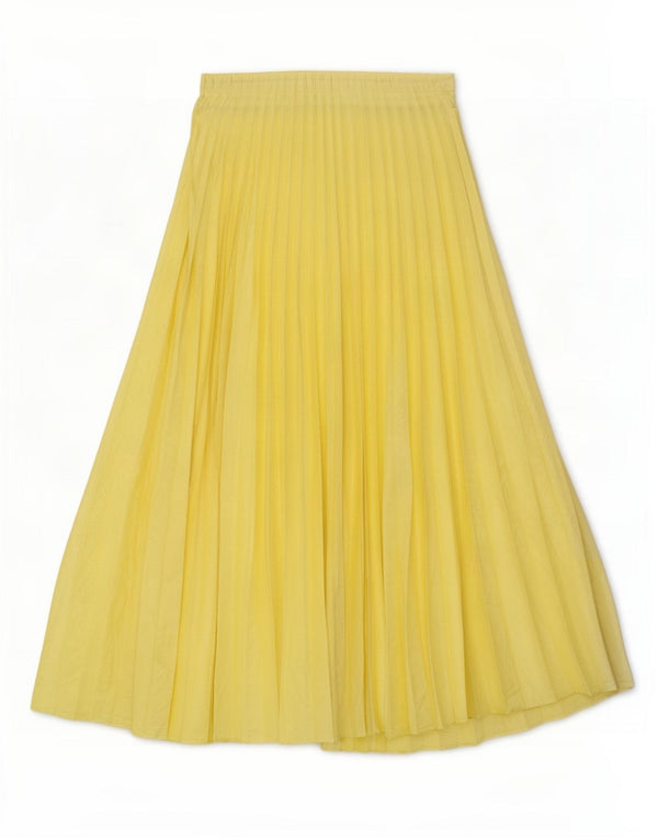 Zara Womens Pleated Skirt Small W31 Yellow