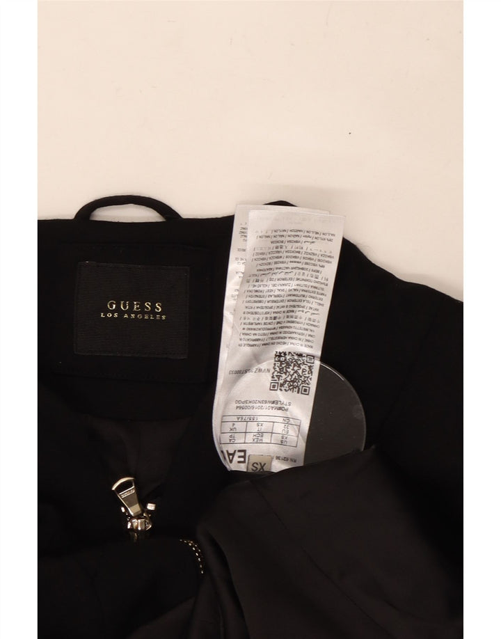 GUESS Womens Crop Blazer Jacket UK 4 XS Black Viscose
