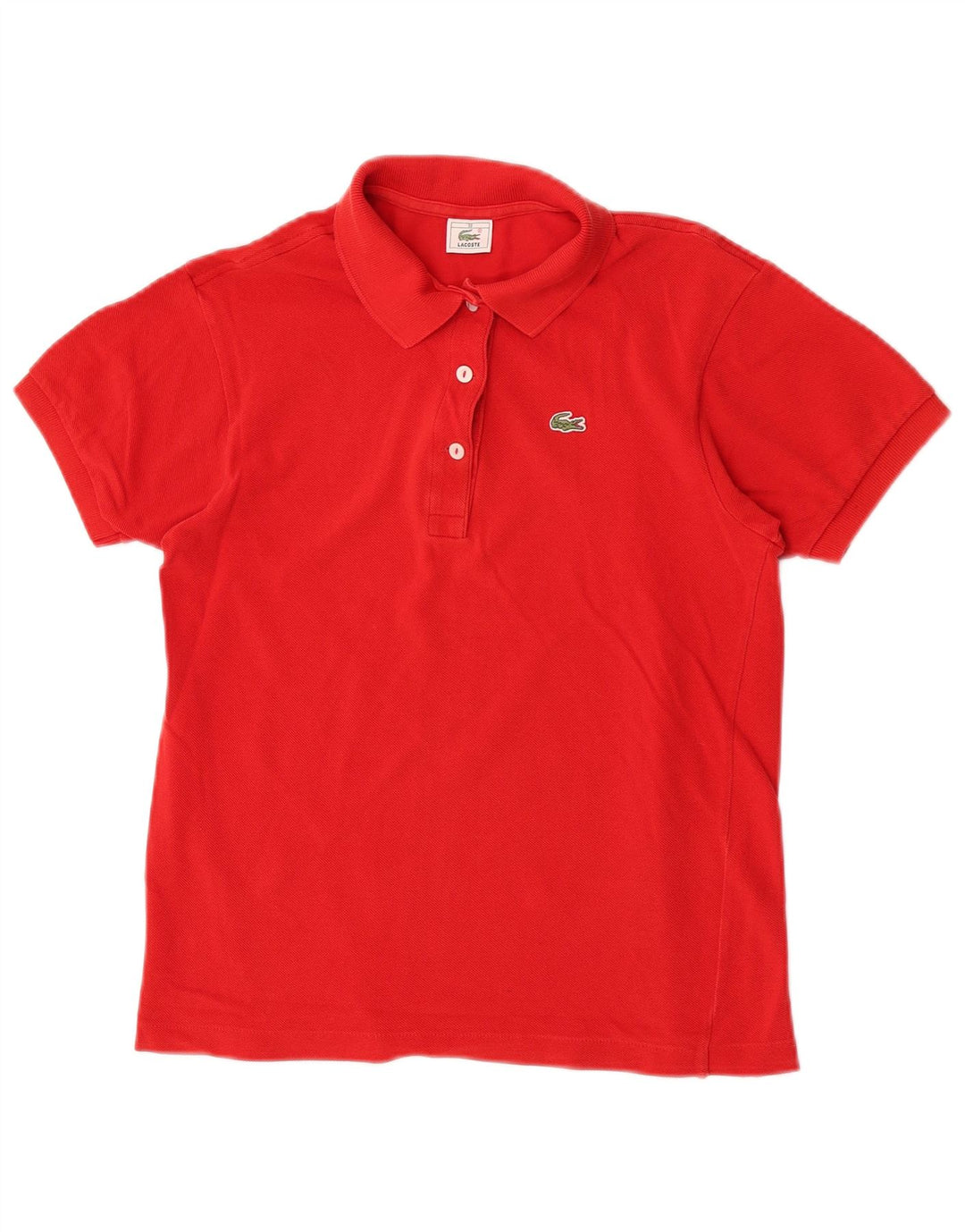 Lacoste Womens Polo Shirt Size 38 Medium Red Cotton