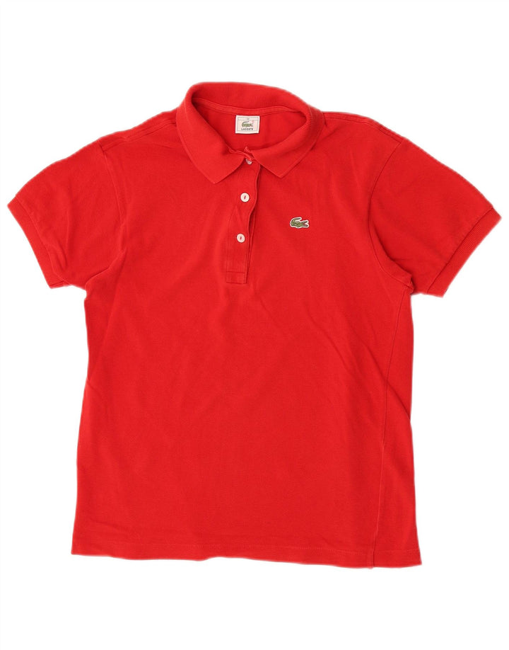 Lacoste Womens Polo Shirt Size 38 Medium Red Cotton