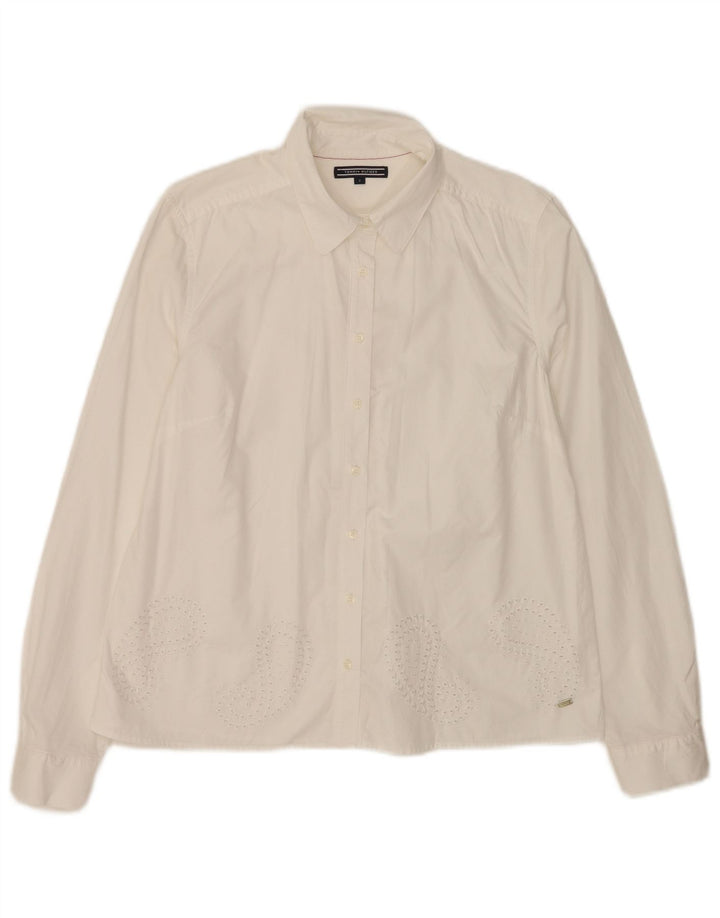 Tommy Hilfiger Womens Shirt US 8 Medium White