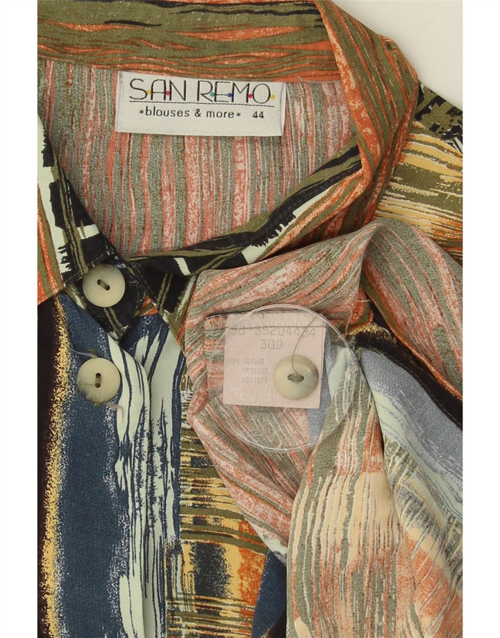 SAN REMO Womens Shirt Blouse EU 44 XL Multicoloured Striped Viscose Vintage San Remo and Second-Hand San Remo from Messina Hembry 