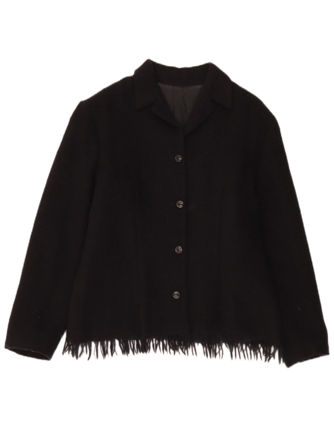 Vintage Womens 4 Button Blazer Jacket UK 12 Medium Black Wool