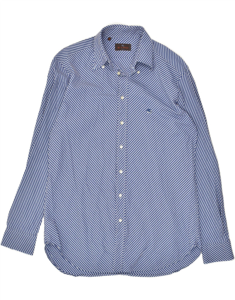 ETRO Mens Shirt Size 16 Large Blue Striped | Vintage Etro | Thrift | Second-Hand Etro | Used Clothing | Messina Hembry 