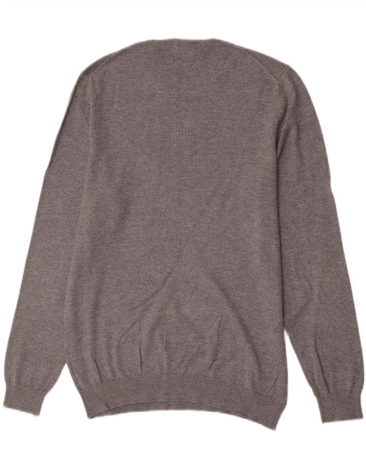 Zara Mens Crew Neck Jumper Sweater Medium Grey