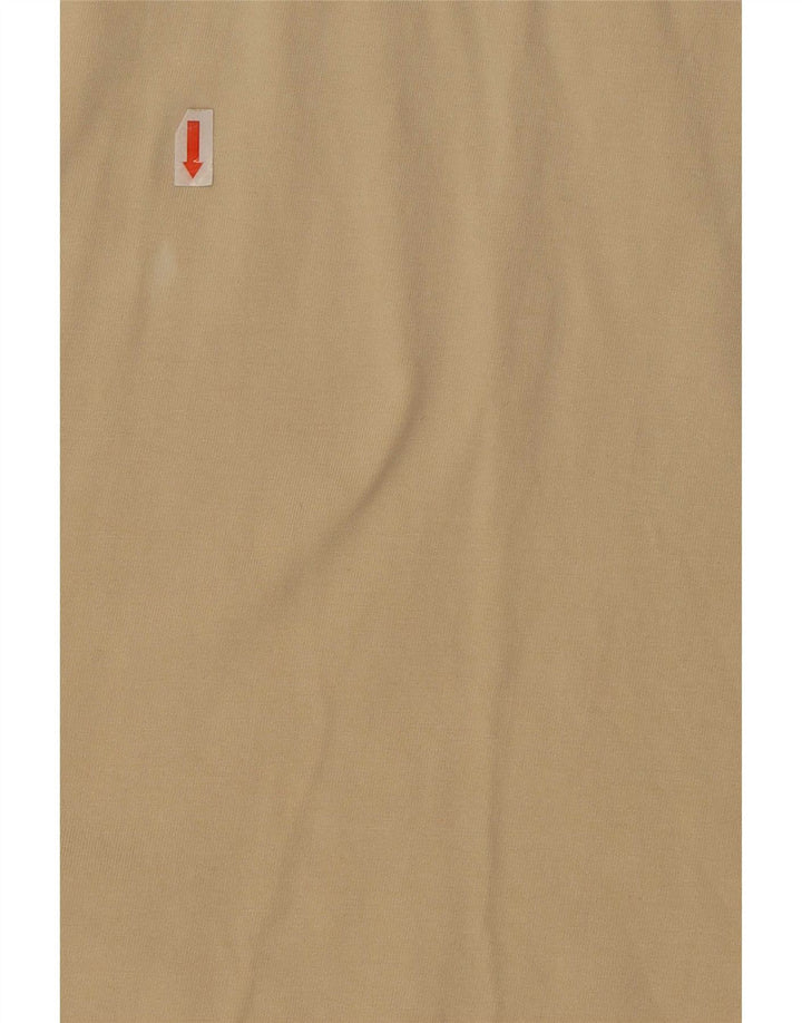 Vintage Mens Short Sleeve Military Pullover Shirt Large Beige