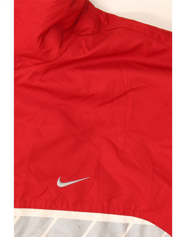 Nike Mens Windbreaker Jacket UK 44 2XL Red Colourblock Polyester