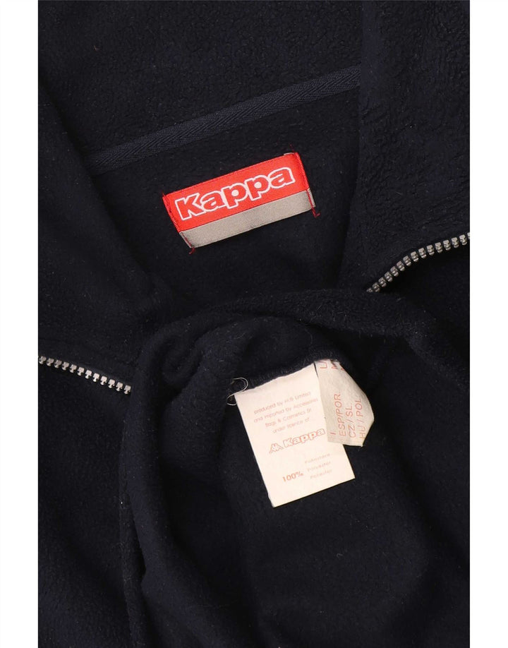 Kappa Mens Zip Neck Fleece Jumper Medium Navy Blue Polyester