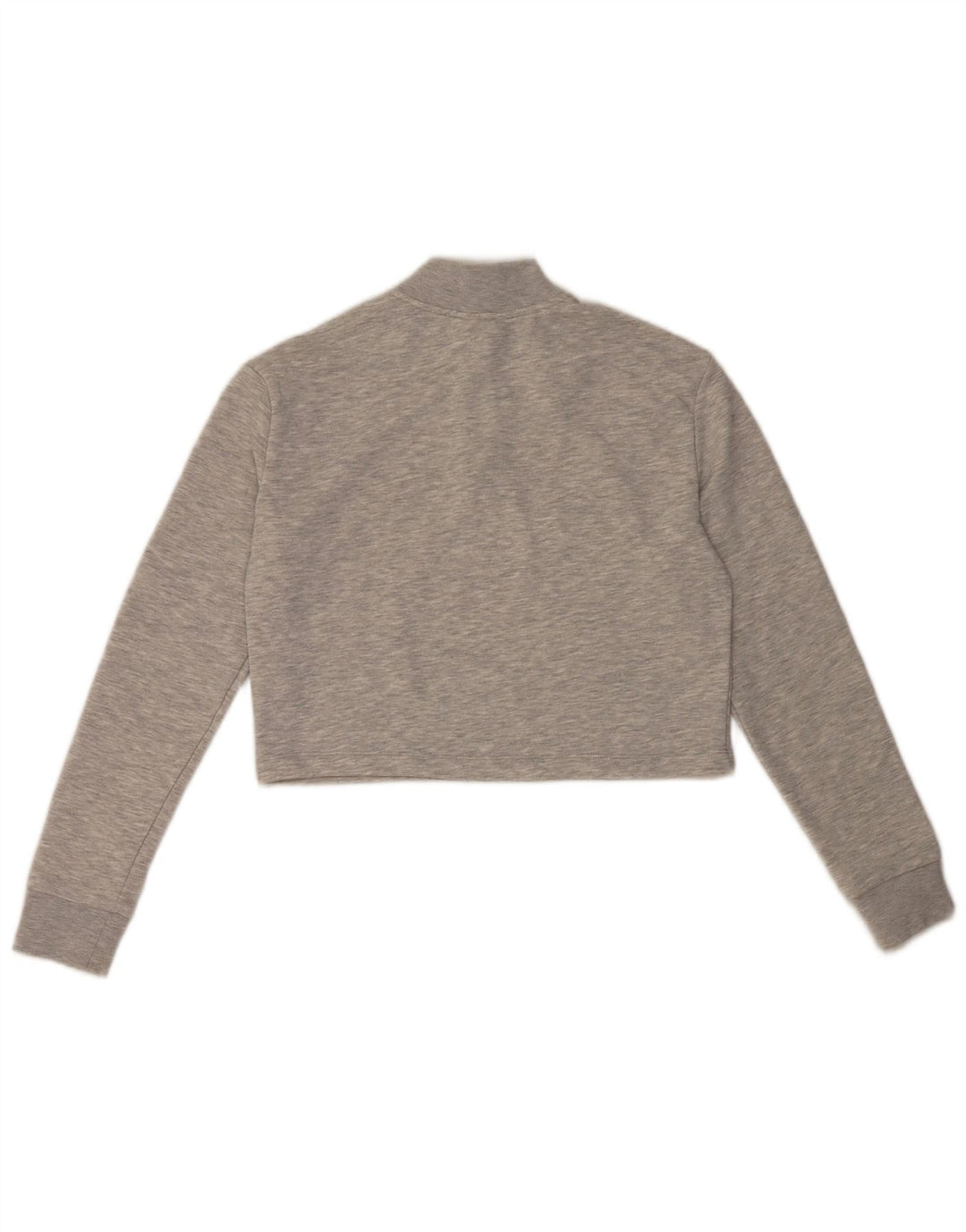 Puma Womens Crop Graphic Sweatshirt Jumper UK 10 Small Grey Colourblock