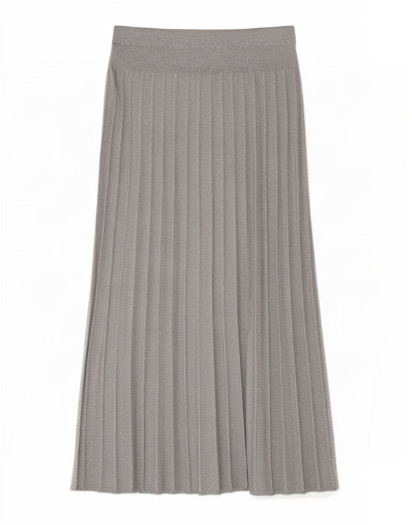 Luisa Spagnoli Womens Knit Pleated Skirt Medium W28 Silver Flecked