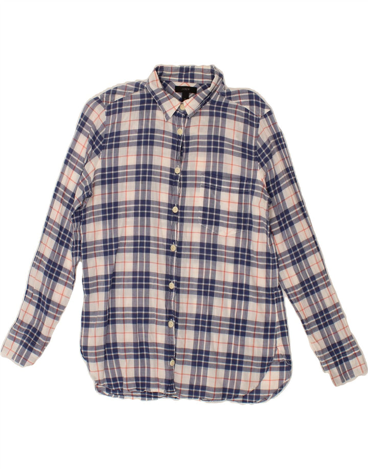 J. CREW Womens Shirt US 6 Medium Navy Blue Check Cotton Vintage J. Crew and Second-Hand J. Crew from Messina Hembry 