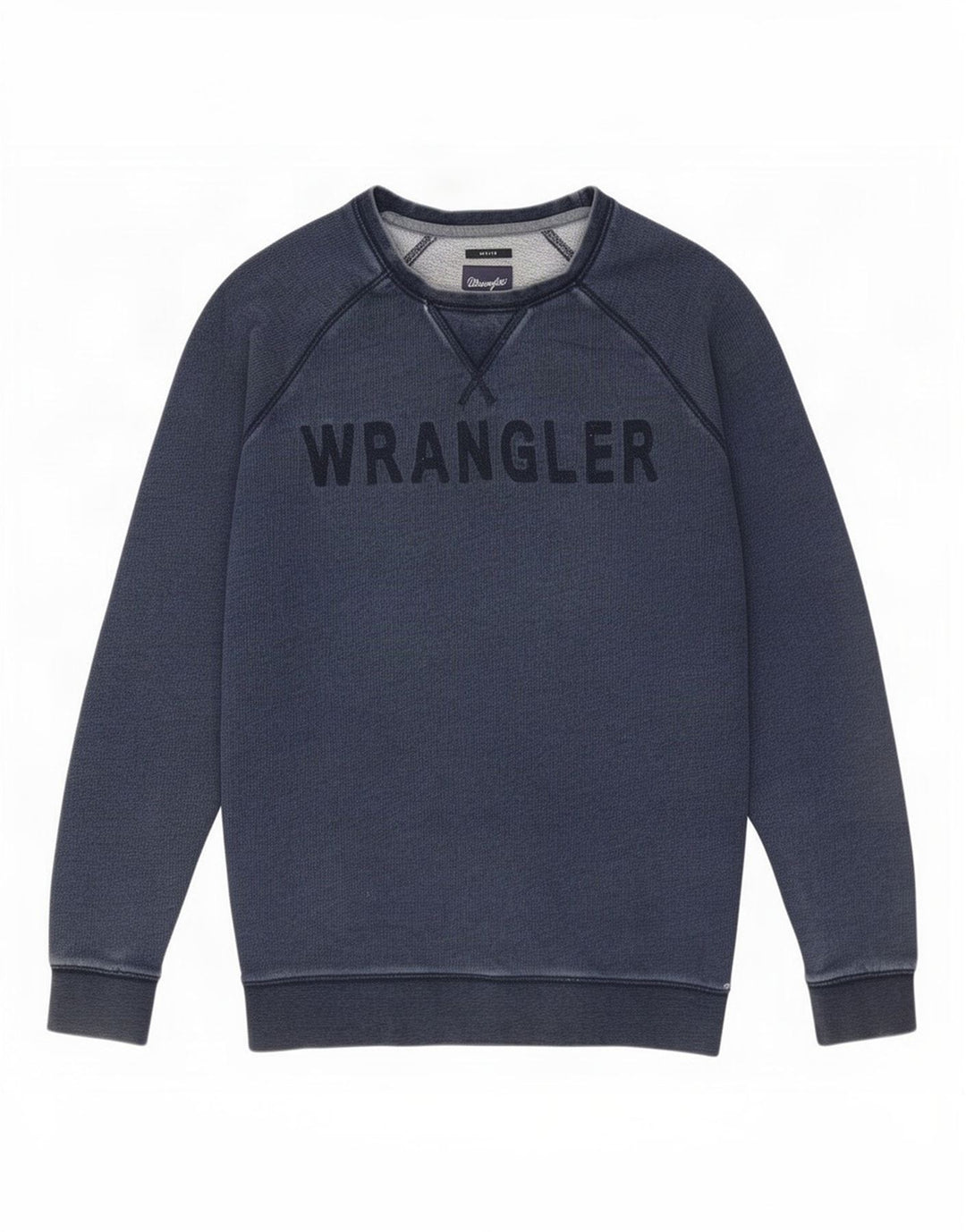 Wrangler Mens Graphic Sweatshirt Jumper Large Navy Blue Cotton