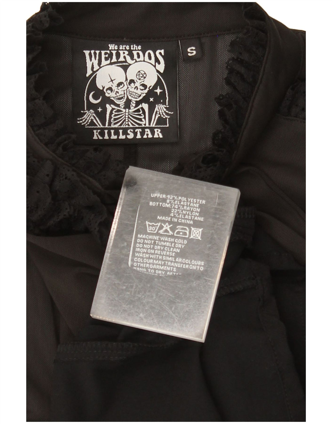 KILLSTAR Womens Long Sleeve Maxi Dress UK 8 Small Black Colourblock